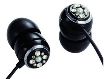 E11008 ELECOM ORB "Gem Drops" Jewel Type Stereo Headphones - (Black, Crystal clear), 20 Hz to 20 kHz, 32 Ohm, 115 dB/1 mW (mini casti/мини наушники) 12156 фото