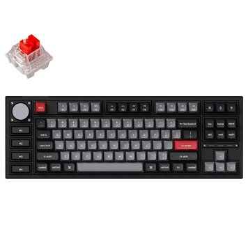 Клавиатура Keychron Q3 Pro QMK/VIA Wireless Custom Full-Metal Mechanical Keyboard (Q3P-M1) Carbon Black, 80% TKL layout, Knob, RGB Backlight, Keychron K pro Mechanical Red Switch, Hot-Swap, Bluetooth, USB Type-C, gamer (tastatura/клавиатура) 31630 фото