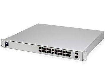 Switch Ubiquiti UnFi Switch 24 (USW-24-POE), 24-Port 802.3at PoE Gigabit Switch with SFP, 2-ports SFP, 16 ports POE+ IEEE 802.3at/af, PoE Output 95W, 1.3" Touchscreen display, Non-Blocking Throughput: 26 Gbps, Switching:52 Gbps, Rackmountable 27407 foto