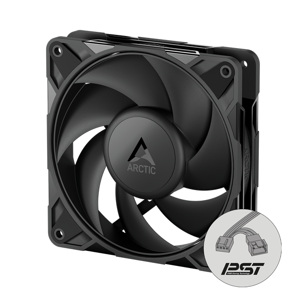 Вентилятор для корпуса Case/CPU FAN Arctic P12 Pro PST LN Black, Low-Noise PWM Fan with Cable Splitter, 120x120x25 mm, 4-Pin-Connector + 4-Pin-Socket, 450-2000rpm, Airflow 49 cfm / 83 m3/h, ACFAN00343A 33538 DOXYTERRA.md фото