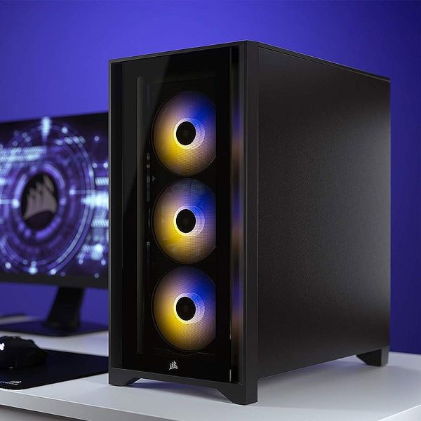 Корпус Case Middletower Corsair iCUE 4000X RGB Tempered Glass Mid-Tower ATX Case Black no PSU, Gaming, USB 3.1 Type-C, USB 3.0, Audio-out, 3x120mm AirGuide RGB Fans, CC-9011204-WW (carcasa/корпус) 31168 фото