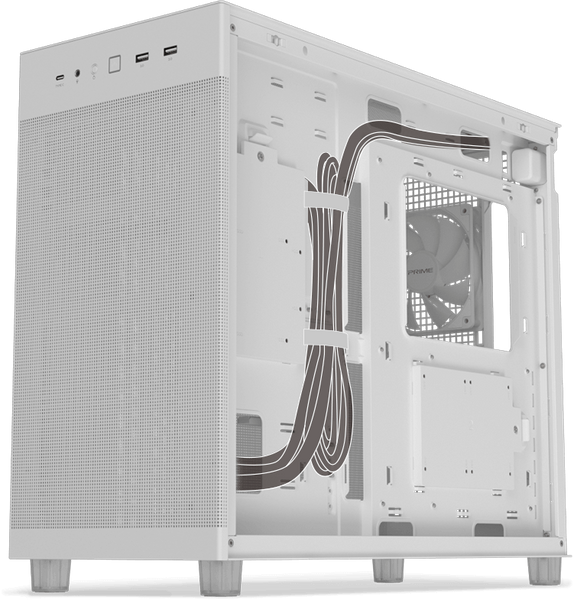 Carcasa Case ATX ASUS PRIME AP303 TG White no PSU, Tempered Glass Side, 1x120 mm Fan Rear, 2xUSB 3.2 Gen1, 1 x USB 3.2 Gen 2x2 Type C, Audio-out&Mic 33174 DOXYTERRA.md foto