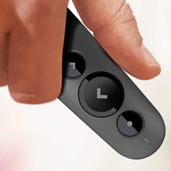 Презентер Logitech R500s Graphite Laser Presentation Remote 2.4 GHz wireless, Up to 20-meter range, Battery indicator, Red laser pointer, Bluetooth & 2.4GHz wireless connection, 910-005843 31624 DOXYTERRA.md фото