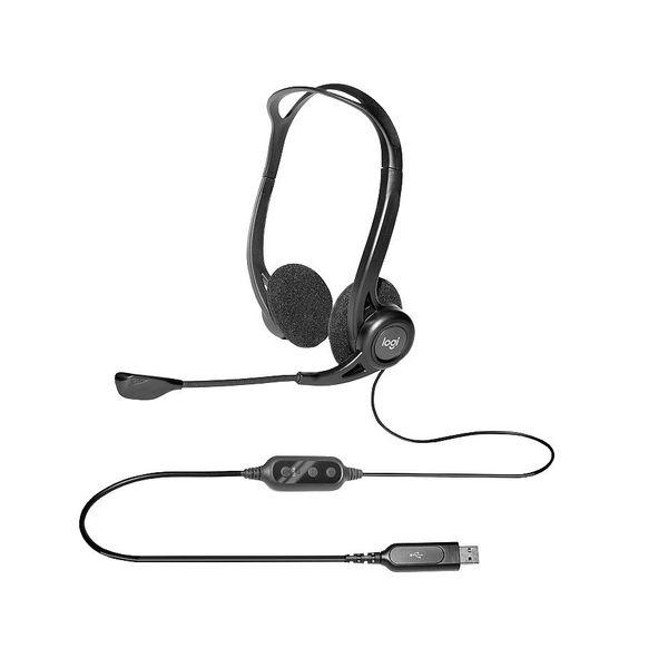 Наушники с микрофоном Logitech 960 Black USB PC Stereo Headset, Headset: 20–20,000 Hz, Mic: 100–16,000 Hz, 2.4m, 981-000100 (casti cu microfon/наушники с микрофоном) 11867 фото