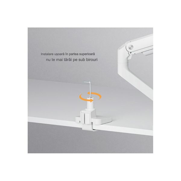 Brateck LDT81-C012 Gas Spring Monitor Arm, Polished Aluminium for 1 monitor, Clamp/Grommet, 17"-49", Tilt Range +50° ~ -20°; Swivel Range +90° ~ -90°; Screeen Rotation 360°, VESA: 75x75, 100x100, Arm Extend: 482mm, Weight Capacity per screen up to 20 Kg 32028 фото