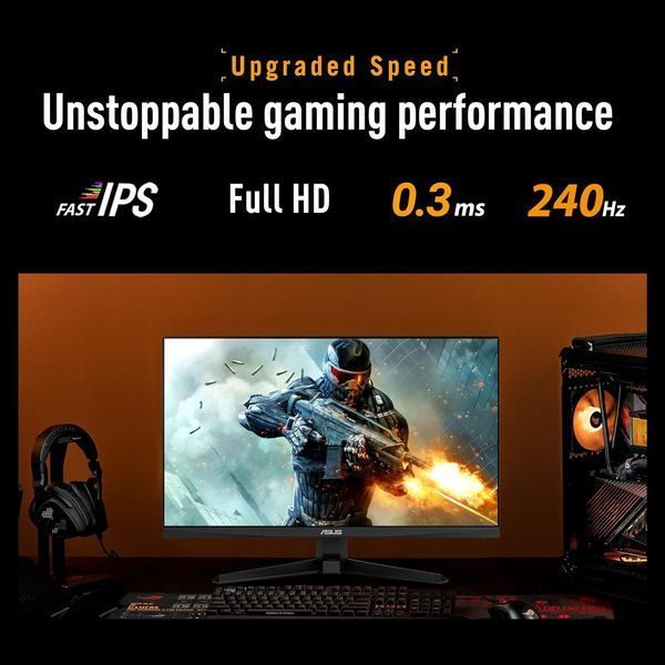 Монитор 27 ASUS TUF Gaming VG279QM5A Fast IPS Gaming Monitor WIDE 16:9, 0.311, 1ms, 240Hz, FreeSync&G-Sync, Contrast 1000:1, H:267-267kHz, V:48-240Hz, 1920x1080 Full HD, Speakers 2x2W, 2xHDMI v2.0/Display Port 1.2 33340 DOXYTERRA.md фото