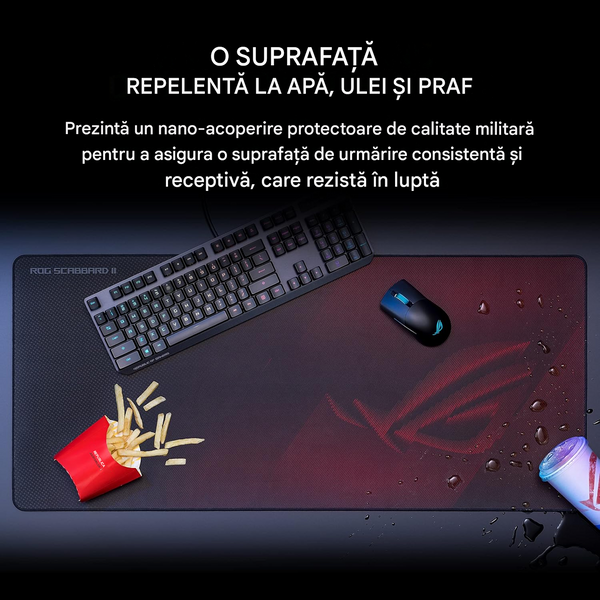 Gaming Mouse Pad ASUS ROG Scabbard II, 360 x 260 x 3mm, Military grade protective nano coating, 90MP02H0-BPUA00 141984 DOXYTERRA.md foto