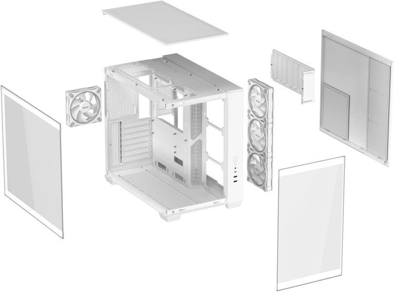Carcasa Case ATX ASUS A32 PLUS TG ARGB White no PSU, Tempered Glass Front & Side, 3x120 mm ARGB Fans Side, 1x120 mm ARGB Fan Rear, 2xUSB 3.0, USB 3.2 Gen2 Type C, Audio-out&Mic 33177 DOXYTERRA.md foto