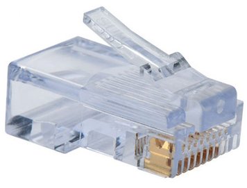 RJ-45 Modular Plug, Cat.5E, Long Type, 30u" Gold plated, 1 psc 12273 фото