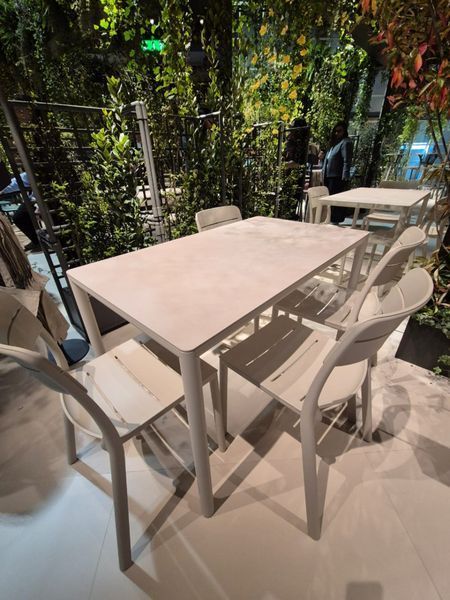 Masa Nardi PIAVE 140x80 corda materia vern. corda 50369.00.369 (Masa laminata HPL cu baza aluminiu pentru gradina exterior terasa balcon) 33059 DOXYTERRA.md foto