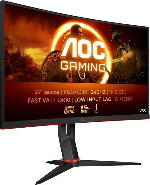 Monitor 27 AOC C27G2Z3/BK Black, Curved-VA, 1920x1080 FHD, 280Hz, AdaptiveSync, 0.5msMPRT, 300cd, HDR10, HDMI+DP 230810 DOXYTERRA.md foto