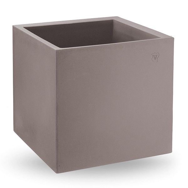 Ваза уличная куб LYXO COSMOS cube pot TAUPE H 40cm x L 40cm max 17kg VA420-0400M1+120NA (горшок, ваза для цветов уличная) 30822 фото