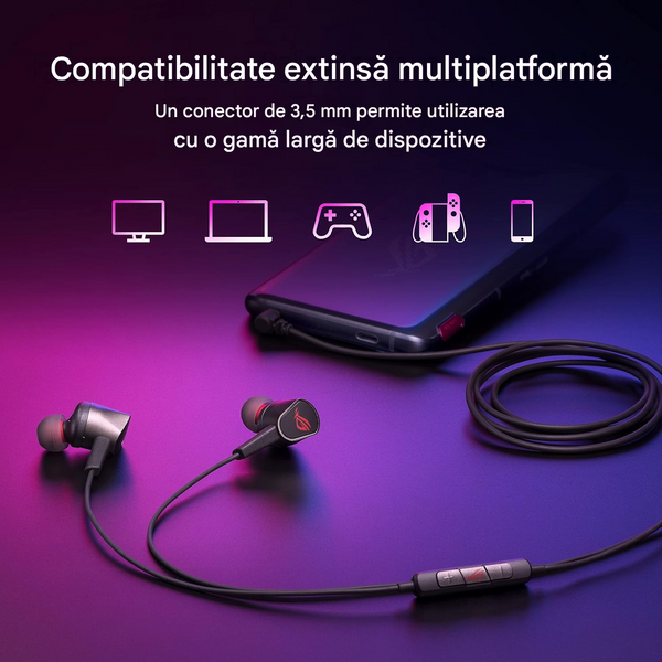 Casti gaming cu fir Gaming Earphones Asus ROG Cetra II Core Black 90YH02V1-B2UA00 137225 DOXYTERRA.md foto
