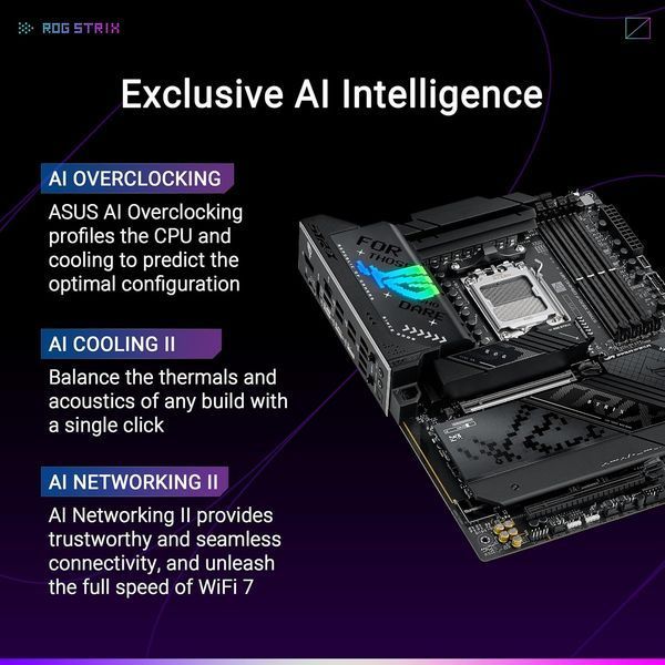 Placa de baza ASUS ROG STRIX X870-F GAMING WIFI AMD X870, AM5, Dual DDR5 8000+ MHz, PCI-E 5.0 x16, HDMI/DP/2xUSB4 USB Type-C Display Output, SATA&PCIe RAID, 2xM.2 PCIe 5.0 x4 Socket, 2xM.2 PCIe 4.0 x4, SB 8-Ch., WiFi7 33137 DOXYTERRA.md foto