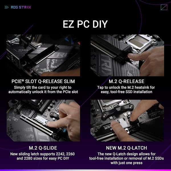 Placa de baza ASUS ROG STRIX X870-F GAMING WIFI AMD X870, AM5, Dual DDR5 8000+ MHz, PCI-E 5.0 x16, HDMI/DP/2xUSB4 USB Type-C Display Output, SATA&PCIe RAID, 2xM.2 PCIe 5.0 x4 Socket, 2xM.2 PCIe 4.0 x4, SB 8-Ch., WiFi7 33137 DOXYTERRA.md foto