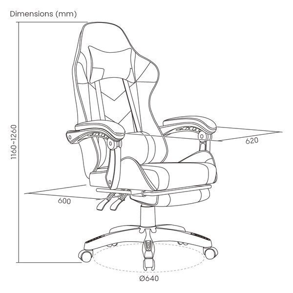 Scaun de gaming LumiVida Gaming Chair with Headrest & Lumbar Support LV-CH06-12-04, Black/Red, PVC Leather, Linkage Armrest, 320mm Nylon Plastic Base, 50mm Nylon Caster, 100mm Class 2 Gas Lift, Footrest, Weight Capacity 120 Kg (Scaun de gaming cu tetieră  33424 DOXYTERRA.md foto