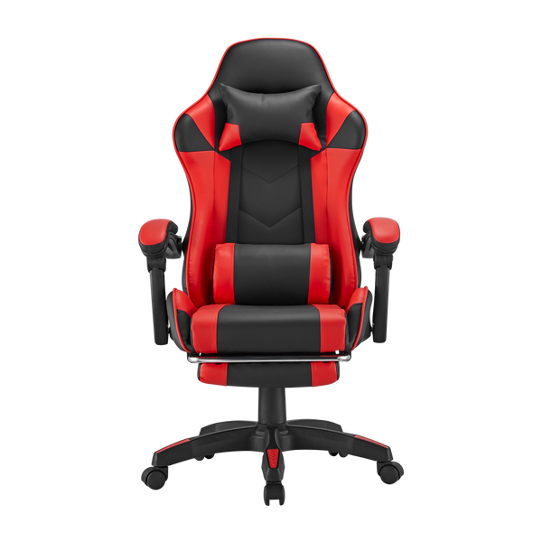 Scaun de gaming LumiVida Gaming Chair with Headrest & Lumbar Support LV-CH06-12-04, Black/Red, PVC Leather, Linkage Armrest, 320mm Nylon Plastic Base, 50mm Nylon Caster, 100mm Class 2 Gas Lift, Footrest, Weight Capacity 120 Kg (Scaun de gaming cu tetieră  33424 DOXYTERRA.md foto