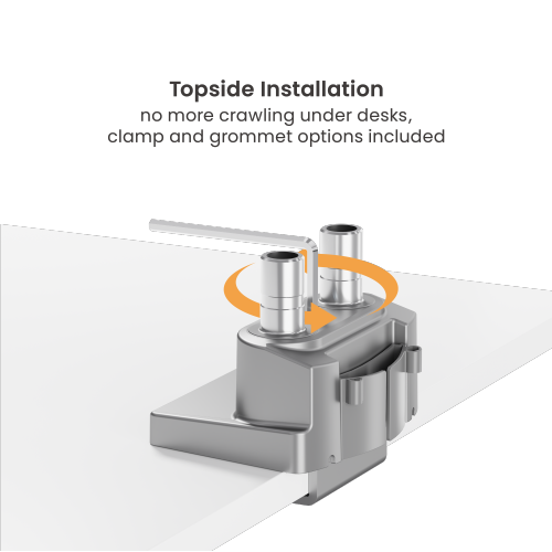 Brateck LDT84-C024ML Mechanical Spring Monitor Arm with Laptop Tray, Clamp/Grommet, 17"-35", Tilt Range +45° ~ -45°; Swivel Range +90° ~ -90°; Screeen Rotation 360°, VESA: 75x75, 100x100, Arm Extend: 467mm, Weight Capacity per screen up to 12 Kg 32035 фото