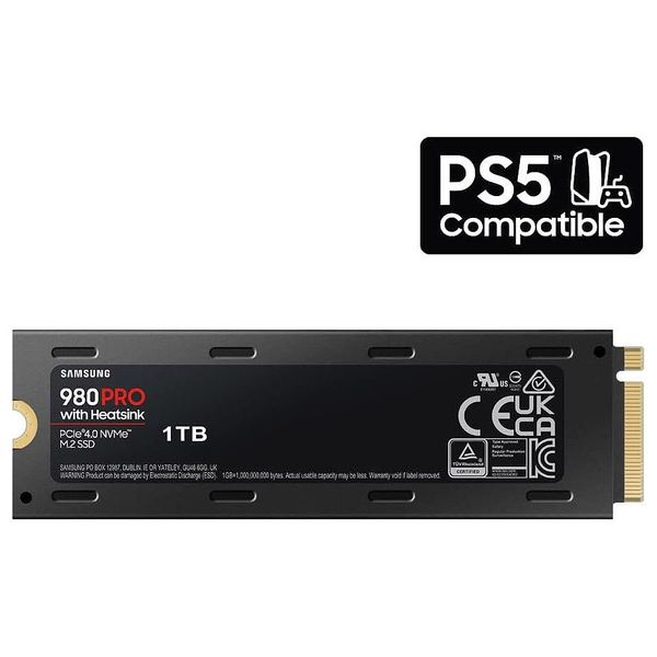 1TB SSD PCIe 4.0 x4 NVMe 1.3c M.2 Type 2280 Samsung 980 PRO w/ Heatsink MZ-V8P1T0CW, Read 7000MB/s, Write 5000MB/s (solid state drive intern SSD/внутрений высокоскоростной накопитель SSD) 31300 фото