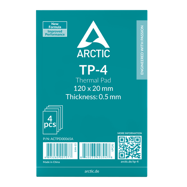 Pad Termic Arctic Premium Performance Thermal Pad TP-4 Grey 4 Pack, 120x20mmx0.5mm, Continuous Use Temperature -40-150&deg;C, 3.4 g/cmі, ACTPD00065A 33542 DOXYTERRA.md foto