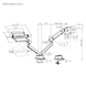 Brateck LDT84-C024ML Mechanical Spring Monitor Arm with Laptop Tray, Clamp/Grommet, 17"-35", Tilt Range +45° ~ -45°; Swivel Range +90° ~ -90°; Screeen Rotation 360°, VESA: 75x75, 100x100, Arm Extend: 467mm, Weight Capacity per screen up to 12 Kg 32035 фото 7