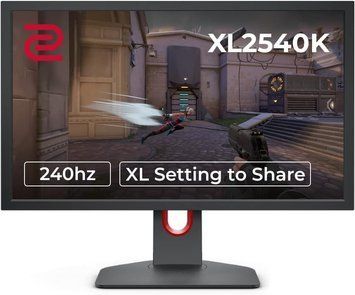 Monitor 24.5 BenQ Zowie XL2540K, Black/Red, TN, 1920x1080 FHD, 240Hz, FreeSync, 1ms, 400cd, DCR12M:1, HDMI+DP, Pivot 139126 DOXYTERRA.md foto