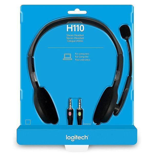 Logitech H110 Grey Stereo Headset, Headset: 20Hz-20kHz, Microphone: 100Hz-16kHz, 2m cable, 2 x mini-jack 3.5mm 981-000271 (casti cu microfon/наушники с микрофоном) 15097 DOXYTERRA.md foto