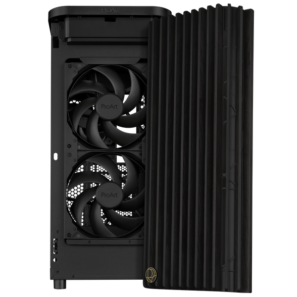 Компьютерный корпус Case ATX ASUS ProArt PA401 Wood Edition - Tempered Glass Panel Black no PSU, Tempered Glass Side, 2x160 mm Fans Front, 1x120 mm Fan Rear, 2xUSB 3.2 Gen1, USB 3.2 Gen2 Type C, Audio-out&Mic 32616 DOXYTERRA.md фото
