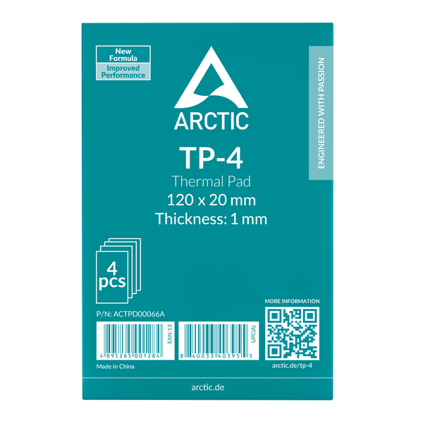 Pad Termic Arctic Premium Performance Thermal Pad TP-4 Grey 4 Pack, 120x20mmx1mm, Continuous Use Temperature -40-150&deg;C, 3.4 g/cmі, ACTPD00066A 33543 DOXYTERRA.md foto