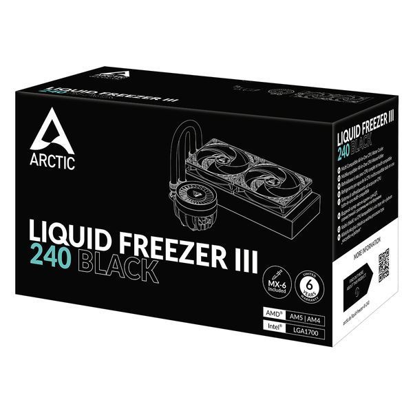 Водяное охлаждение Arctic Liquid Freezer III 240 Multi Compatible All-In-One CPU Water Cooler, Intel 1851/1700/1200,115X,2011 AMD AM5, AM4, VRM Fan: 400&ndash;2500rpm, Pump: 800&ndash;2800rpm, 2x120mm Fan 200&ndash;1800rpm, Airflow 56.30 cfm/95.65 m3/h, Fluid 32161 DOXYTERRA.md фото