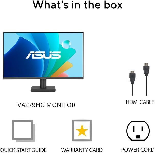 Монитор 27 ASUS VA279HG IPS Ultra-slim Frameless Monitor WIDE 16:9, 120Hz, 0.311, 1ms, Contrast 1500:1, H:30-140kHz, V:48-120Hz, 1920x1080 Full HD, HDMI 1.4/D-Sub 33345 DOXYTERRA.md фото
