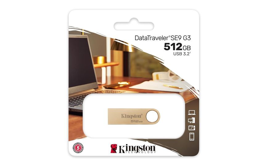 512GB USB3.0 Kingston DataTraveler SE9 G3 Gold, Metal casing, Compact and lightweight (Read up to 220 MByte/s, Write up to 100 MByte/s) 31810 foto