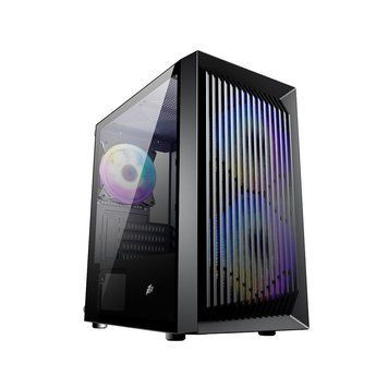 Case 1STPLAYER BS-2 BLACK, mATX w/o PSU, Tempered Glass Side Panel, Unique Front Panel, F1 ARGB fans (2xFront ,1xRear), MB Synchro, 3.5&rdquo; HDD*1 / 2.5&rdquo; SSD*2, USB3.0*1, USB2.0*2, HD AUDIO, Bottom Mount PSU, CPU max H = 155mm, VGA max L = 290mm, SPCC 0.5mm, 33380 DOXYTERRA.md фото