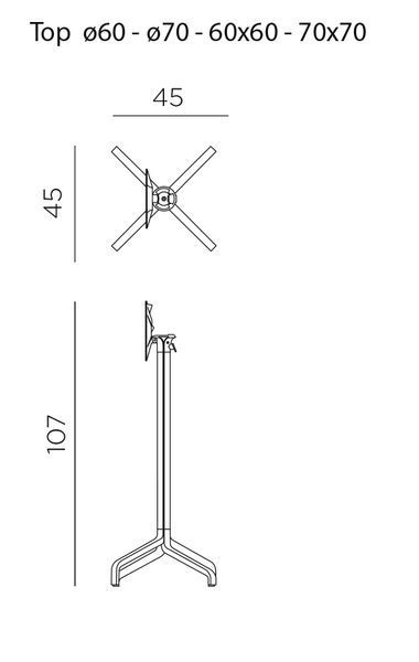 Picior (baza) de masa aluminiu pliant Nardi BASE FRASCA HIGH FOLDING vern. tortora 53459.00.000 29429 DOXYTERRA.md foto