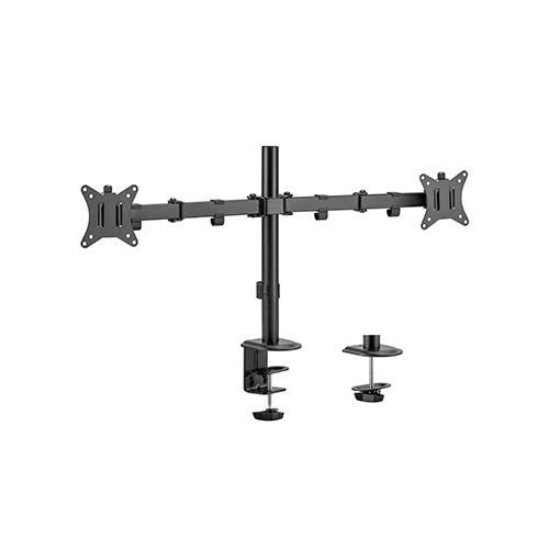 Крепление мониторов Brateck LDT66-C024 Dual Monitors Steel Articulating Monitor Mount, for 2 monitors, Clamp-on, 17"-32", Tilt Range +45&deg; ~ -45&deg;; Swivel Range +90&deg; ~ -90&deg;; Screeen Rotation 360&deg;, VESA: 75x75, 100x100, Arm Extend: 376mm  30912 DOXYTERRA.md фото