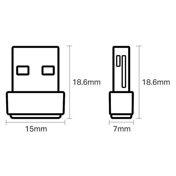 TP-LINK Archer T2U Nano AC600 Wireless Dual Band USB Adapter, 433Mbps on 5GHz + 200Mbps on 2.4GHz, 802.11a/b/g/n/ac, internal Antenna 31808 фото