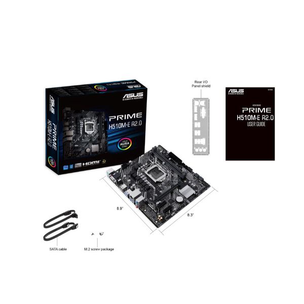 Материнская плата ASUS PRIME H510M-E R2.0 Intel H510, LGA1200, Dual DDR4 3200MHz, PCI-E 4.0/3.0 x16, D-Sub/Display Port 1.4/HDMI 2.0, USB3.2, SATA 6 Gbps, M.2 x4 Socket, SB 8-Ch., GigabitLAN, Aura Sync 31227 фото