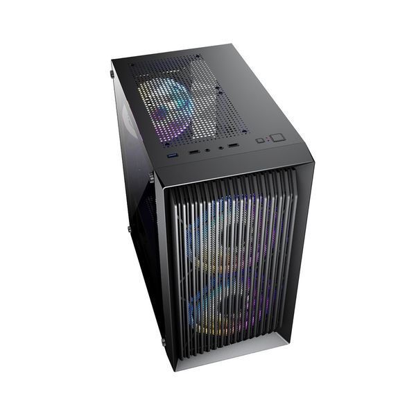 Case 1STPLAYER BS-2 BLACK, mATX w/o PSU, Tempered Glass Side Panel, Unique Front Panel, F1 ARGB fans (2xFront ,1xRear), MB Synchro, 3.5&rdquo; HDD*1 / 2.5&rdquo; SSD*2, USB3.0*1, USB2.0*2, HD AUDIO, Bottom Mount PSU, CPU max H = 155mm, VGA max L = 290mm, SPCC 0.5mm, 33380 DOXYTERRA.md foto