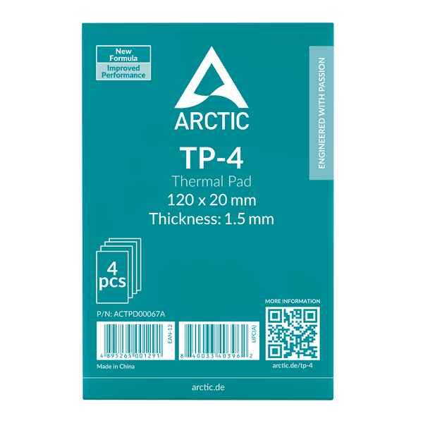 Pad Termic Arctic Premium Performance Thermal Pad TP-4 Grey 4 Pack, 120x20mmx1.5mm, Continuous Use Temperature -40-150&deg;C, 3.4 g/cmі, ACTPD00067A 33544 DOXYTERRA.md foto