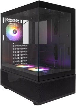 Case 1STPLAYER Mi7-A BLACK, ATX w/o PSU, Double Sided Panoramic Glass, Hybrid Side & Front TG Panels, F7R ARGB fan (2xBottom), F7 ARGB fan (1xRear), MB Synchro, 3.5&rdquo; HDD: 1+2.5&rdquo; SSD: 2, USB3.0*1+USB2.0*1+HD AUDIO, Bottom Mount PSU, SPCC 0.5mm, Black 33381 DOXYTERRA.md фото