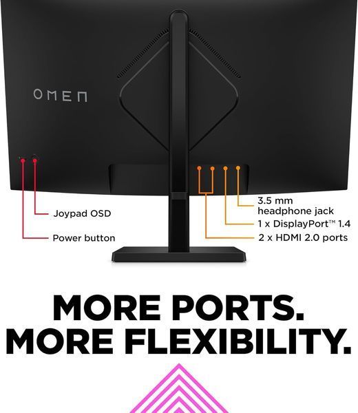 Monitor 31.5 HP OMEN 32c Black, Curved-VA, 2560x1440 WQHD, 165Hz, FreeSync, 1msGTG, 400cd, HDMI+DP 247281 DOXYTERRA.md foto