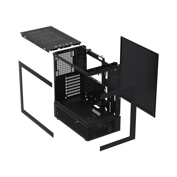 Case 1STPLAYER Mi7-A BLACK, ATX w/o PSU, Double Sided Panoramic Glass, Hybrid Side & Front TG Panels, F7R ARGB fan (2xBottom), F7 ARGB fan (1xRear), MB Synchro, 3.5&rdquo; HDD: 1+2.5&rdquo; SSD: 2, USB3.0*1+USB2.0*1+HD AUDIO, Bottom Mount PSU, SPCC 0.5mm, Black 33381 DOXYTERRA.md foto