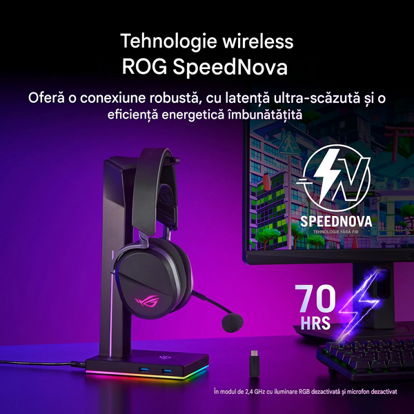 Casti gaming fara fir Gaming Wireless Headset Asus ROG Pelta A501 Black, 20000 Hz, 100 - 10000 Hz, RGB Effect, 90YH0410-BHUA00  262562 DOXYTERRA.md foto