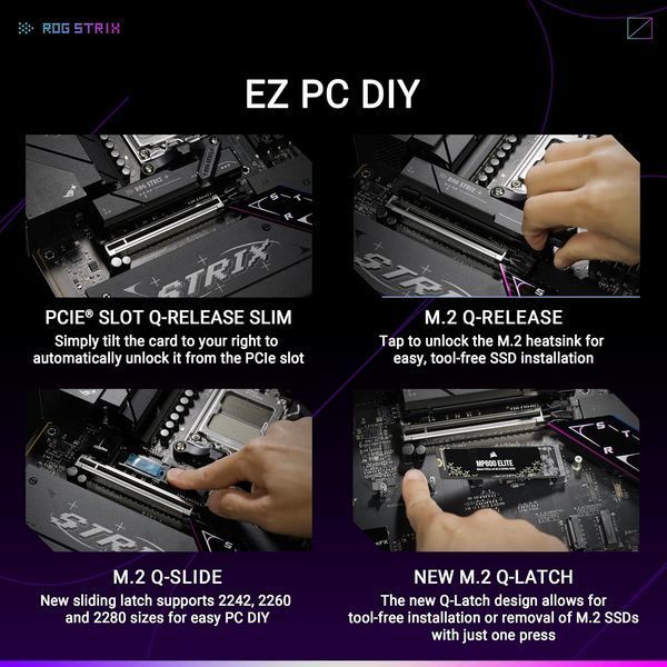 Placa de baza ASUS ROG STRIX B850-F GAMING WIFI AMD B850, AM5, Dual DDR5 8000+MHz, 2xPCIe 5.0 x16 slot, HDMI/DisplayPort, USB Type-C, SATA&PCIe RAID, 2xM.2 PCIe 5.0 x4, M.2 PCIe 4.0 x4, Wi-Fi 7 802.11be&BT 5,4, 2.5Gb Ethernet, Aura 33141 DOXYTERRA.md foto