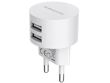 Borofone BA23A Brilliant dual port charger (EU) white, 2xUSB, 703996 (incarcator universal/универсальное зарядное устройство для планшетов и смартфонов) 26455 фото