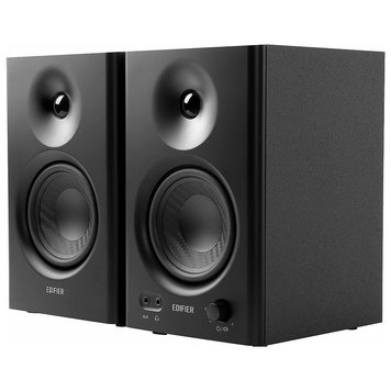 Колонки Active Speakers Edifier MR4 Black, Studio Monitor 2.0/ 2x21W RMS, 1-inch silk dome tweeter and 4-inch diaphragm woofers, MDF wooden cabinets, simple connection to mixers, audio interfaces, computers or media players, front-mounted headphone output 31434 фото