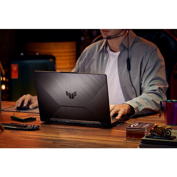 15.6 ASUS TUF Gaming A15 FA506NF, AMD Ryzen 5 7535HS 3.3-4.55GHz/16GB DDR5/M.2 NVMe 512GB SSD/GeForce RTX2050 4GB GDDR6/WiFi 6 802.11ax/BT5.1/USB Type C/HDMI/Backlit RGB Keyboard/15.6 FHD IPS LED-backlit 144Hz (1920x1080)/NoOS/Gaming FA506NF-HN018 31802 foto