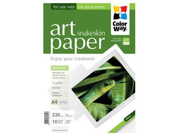 ColorWay Art Snakeskin Glossy Finne Photo Paper, 230g/m2, A4, 10pack 20395 foto