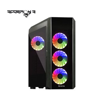 Case ATX Miditower Chieftec Gaming Scorpion III GL-03B-OP Black no PSU, 2x USB 3.1, 1x USB 2.0, Audio-out, 4x 120mm A-RGB Rainbow LED fan, 2 tempered glass, RGB Control HUB, (carcasa/корпус) 27502 foto