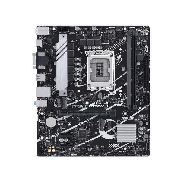 Материнская плата ASUS PRIME B760M-K Intel B760, LGA1700, Dual DDR5 8000MHz, PCIe 4.0 x16, D-Sub/HDMI, USB3.2, SATA RAID, 2 x M.2 slots PCIe 4.0 x4, SB 8-Ch., GigabitLAN, Aura Sync RGB Lighting 31237 фото